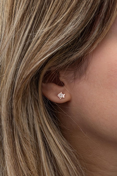 Heliophilia Silver Pendientes de Plata de Ley 925 con Baño de Oro Rosa y Circón